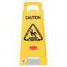 Rubbermaid Commercial, Multilingual "Caution", Wet Floor Sign, Yellow, 25"