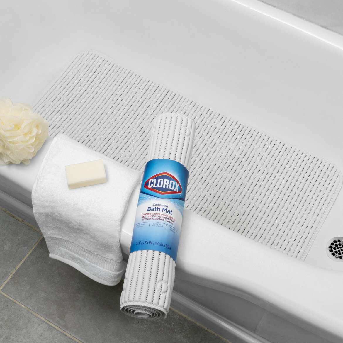 Cushioned Bath Mat White Duck Brand