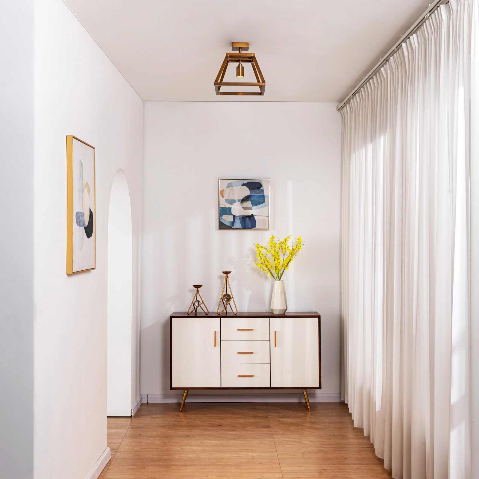 Shura 1 Light Cage Flush Mount — installation 1