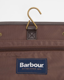 Waxed Hanging Washbag Olive/Beacon
