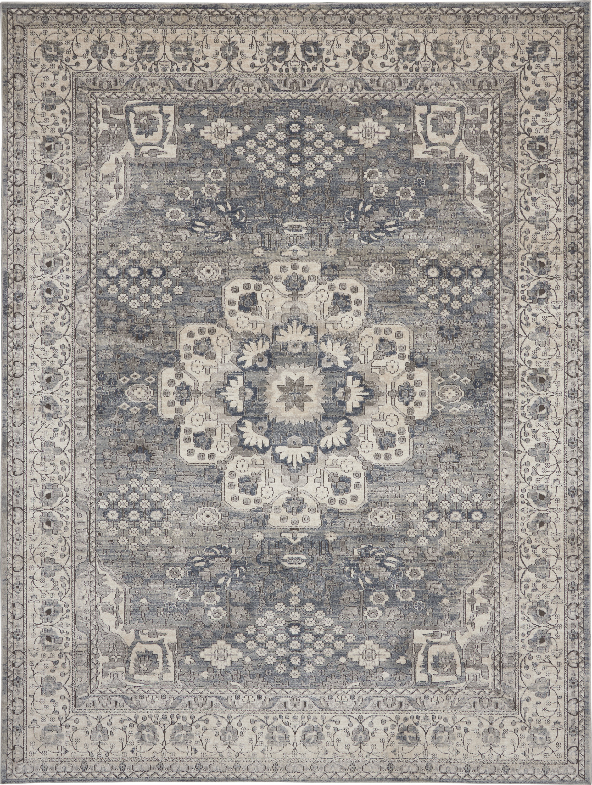 Nourison Quarry 6'7" x 9'6" Grey Ivory Vintage Indoor Rug