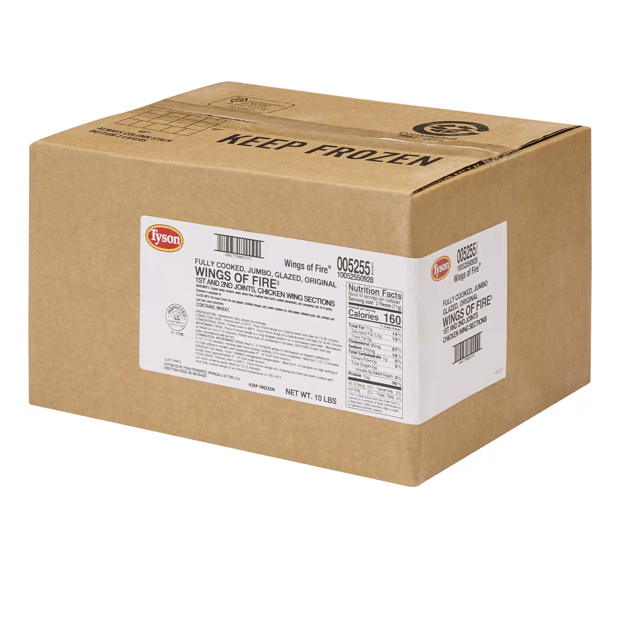 Tyson® Wings of Fire® Fully Cooked Glazed Original Bone-In Chicken Wing Sections, Jumbo_image_5