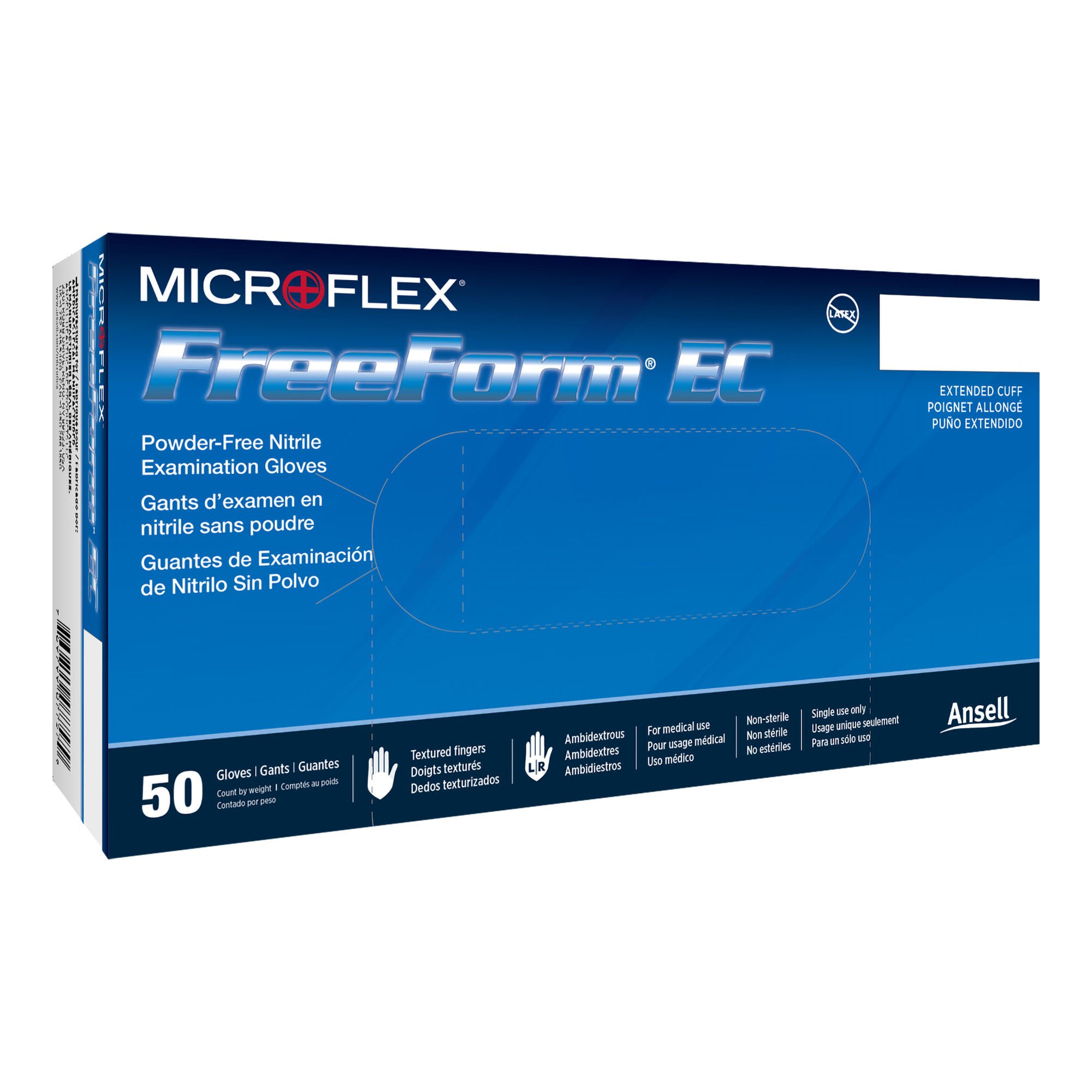 FreeForm® EC Nitrile Extended Cuff Length Exam Glove, 2X-Large, Blue