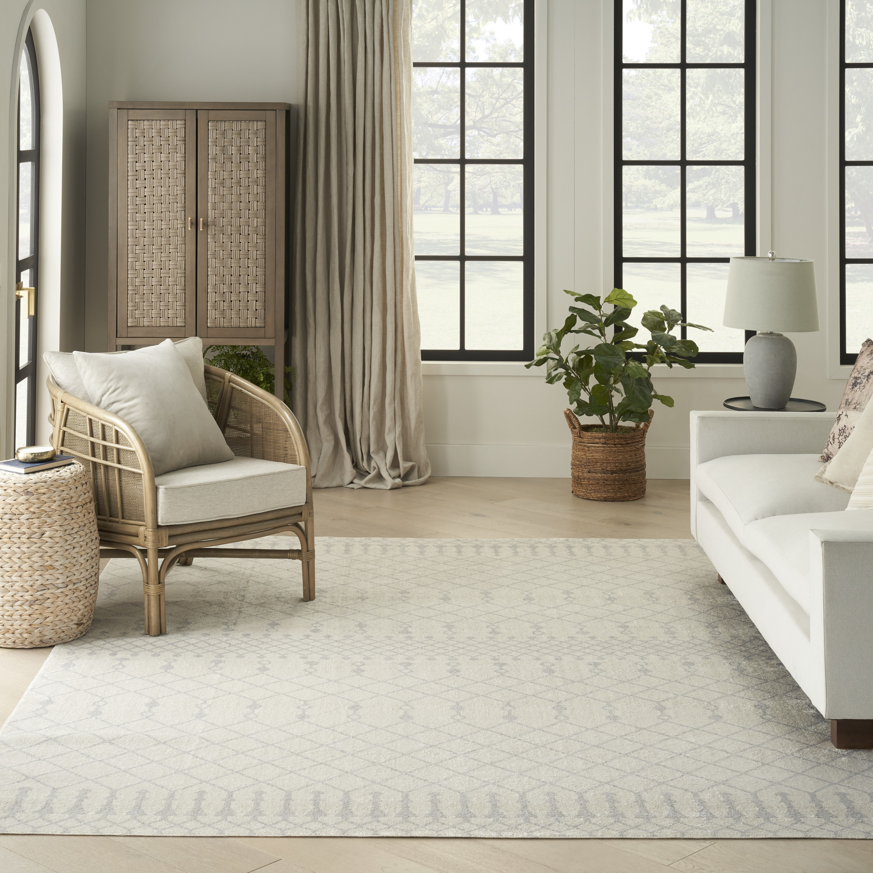 Nourison Astra Machine Washable 9' x 12' Ivory Bohemian Indoor Rug