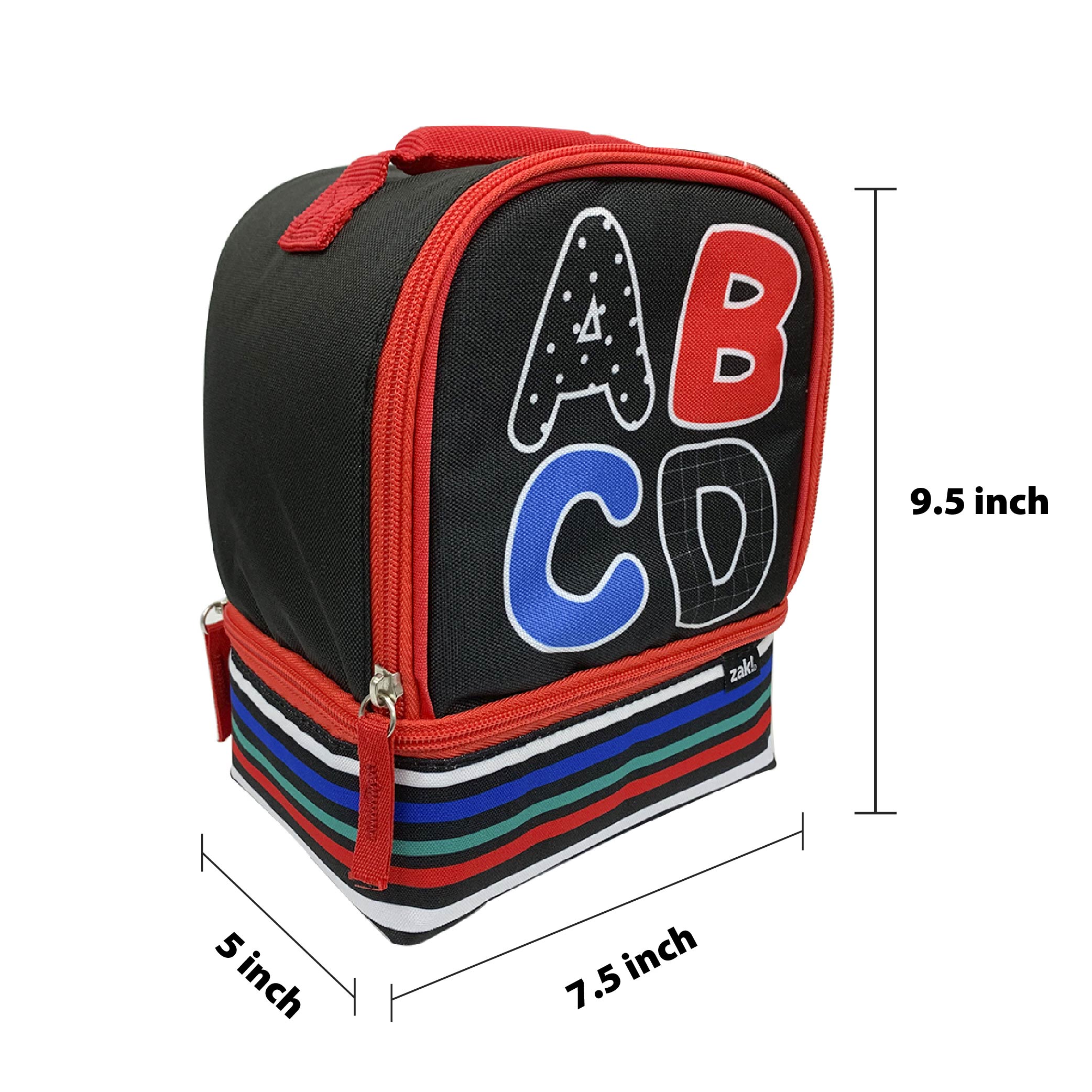 Grid Lock 2-compartment Reusable Insulated Lunch Bag, ABC slideshow image 4 Grid Lock 2-compartment Reusable Insulated Lunch Bag, ABC slideshow image 4