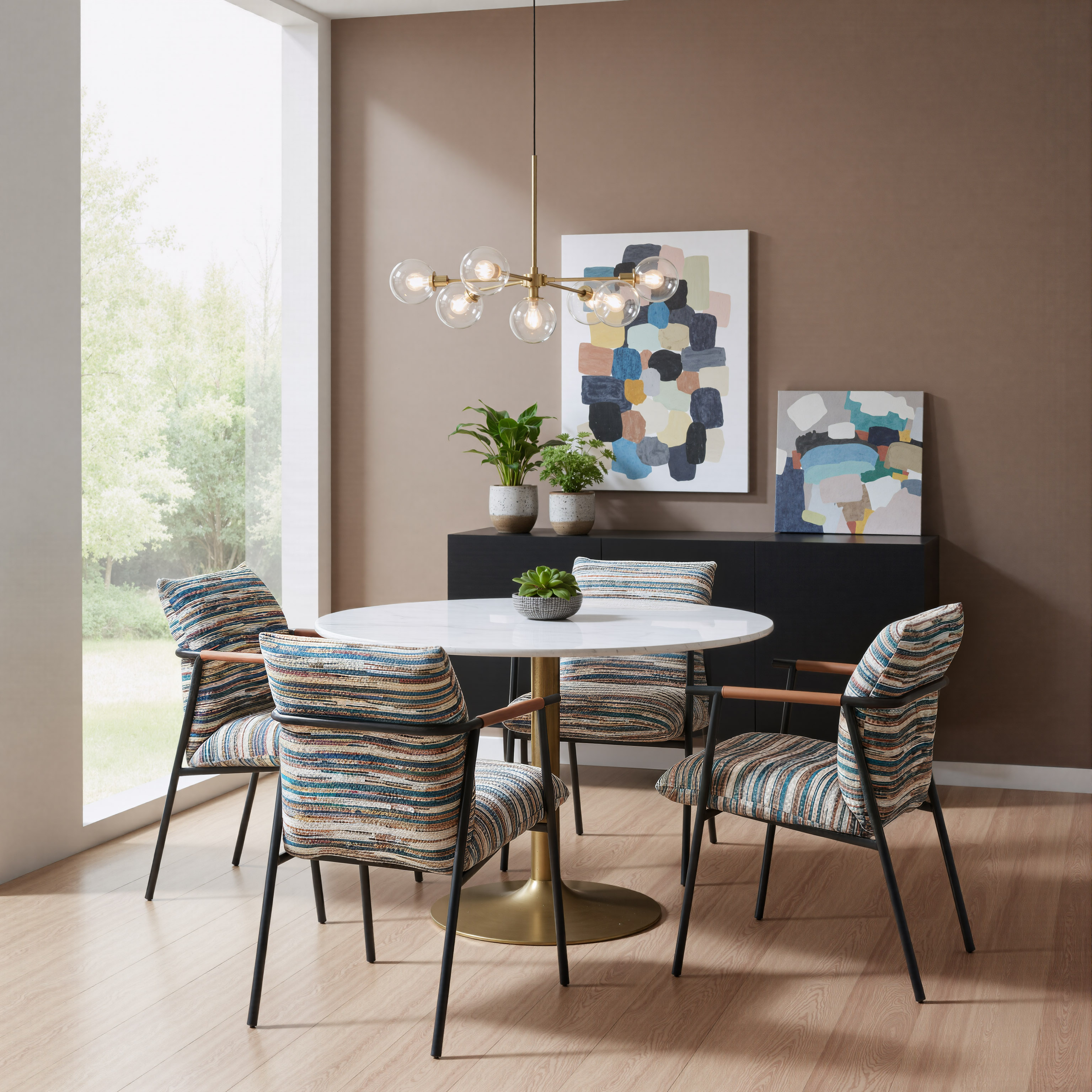 Ithaca Dining Table White & Gold product image