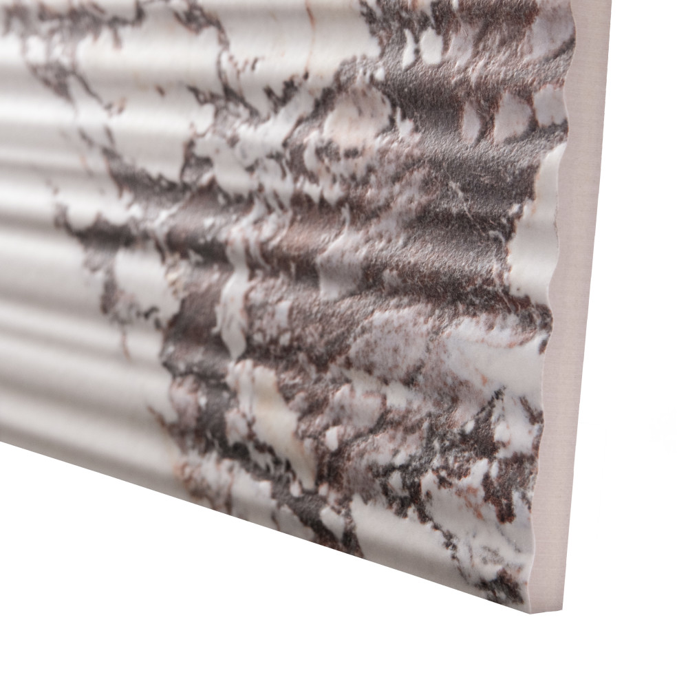 Touche Pleated Deco Rubis 11-3/4 in. x 23-1/2 in. Porcelain Floor and Wall Tile