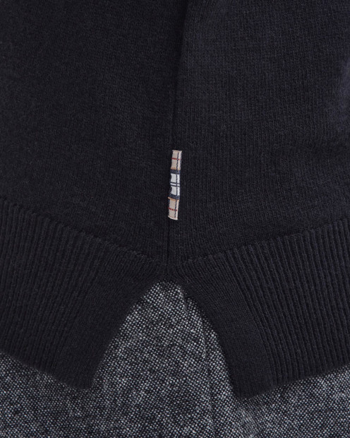 Pendle Roll-Neck Jumper Black-Hessian Tartan