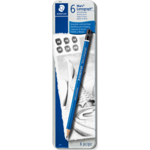 Mars® Lumograph® 6 Soft Lead Pencils (8B, 7B, 6B, 4B, 2B, HB)