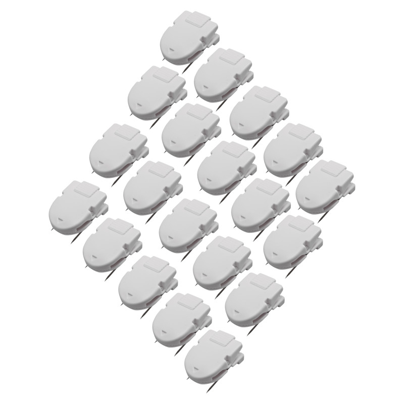 Panel+Wall+Clips+For+Fabric+Panels%2C+Standard+Size%2C+White%2C+20%2Fpack