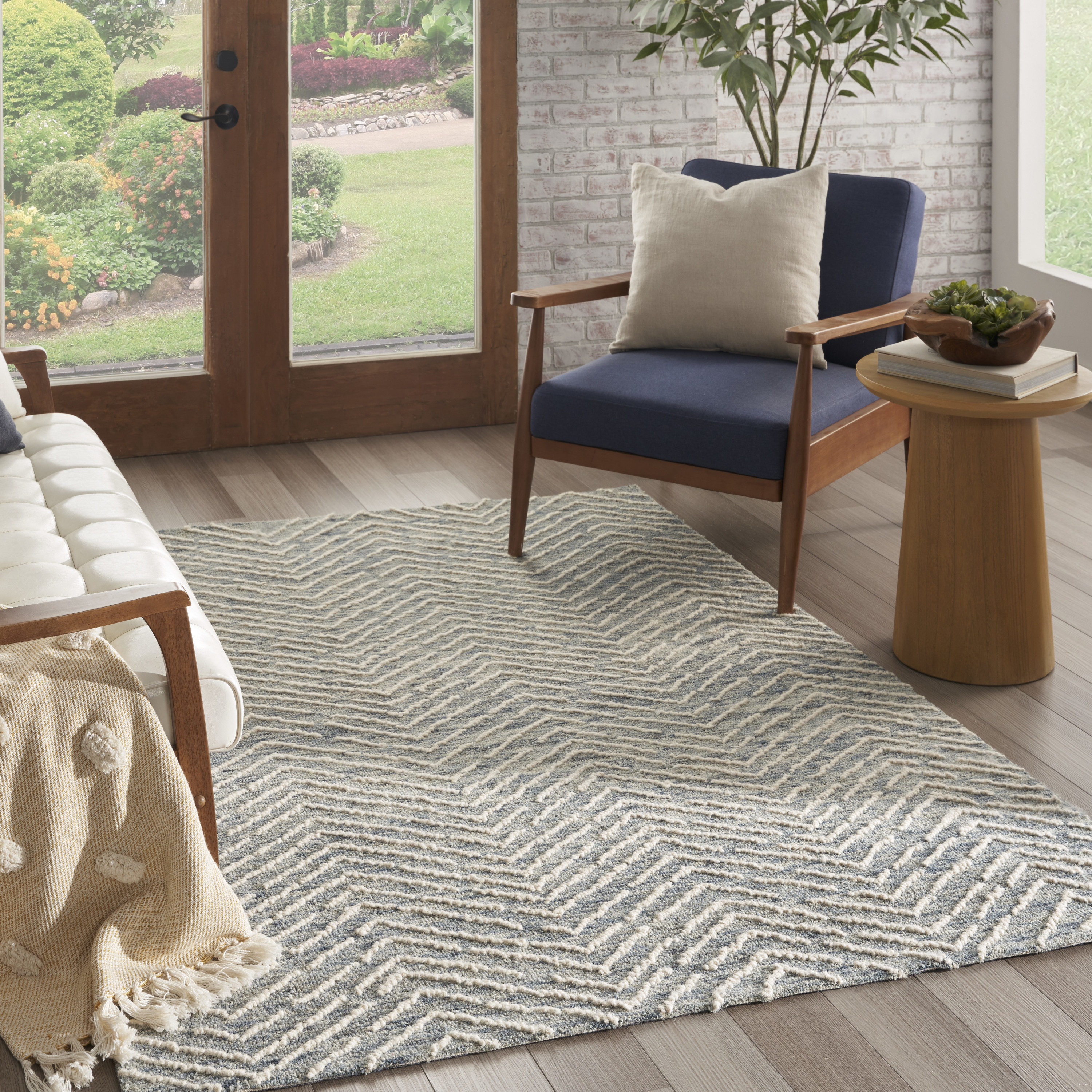 Nourison Colorado 3'9" x 5'9" Indigo Ivory Modern Indoor Rug