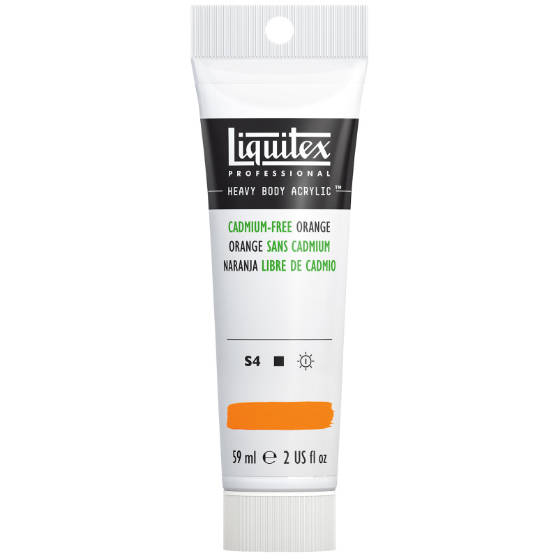 Professional Heavy Body Acrylic Paint, 59 mL Tube, Cadmium Free Orange