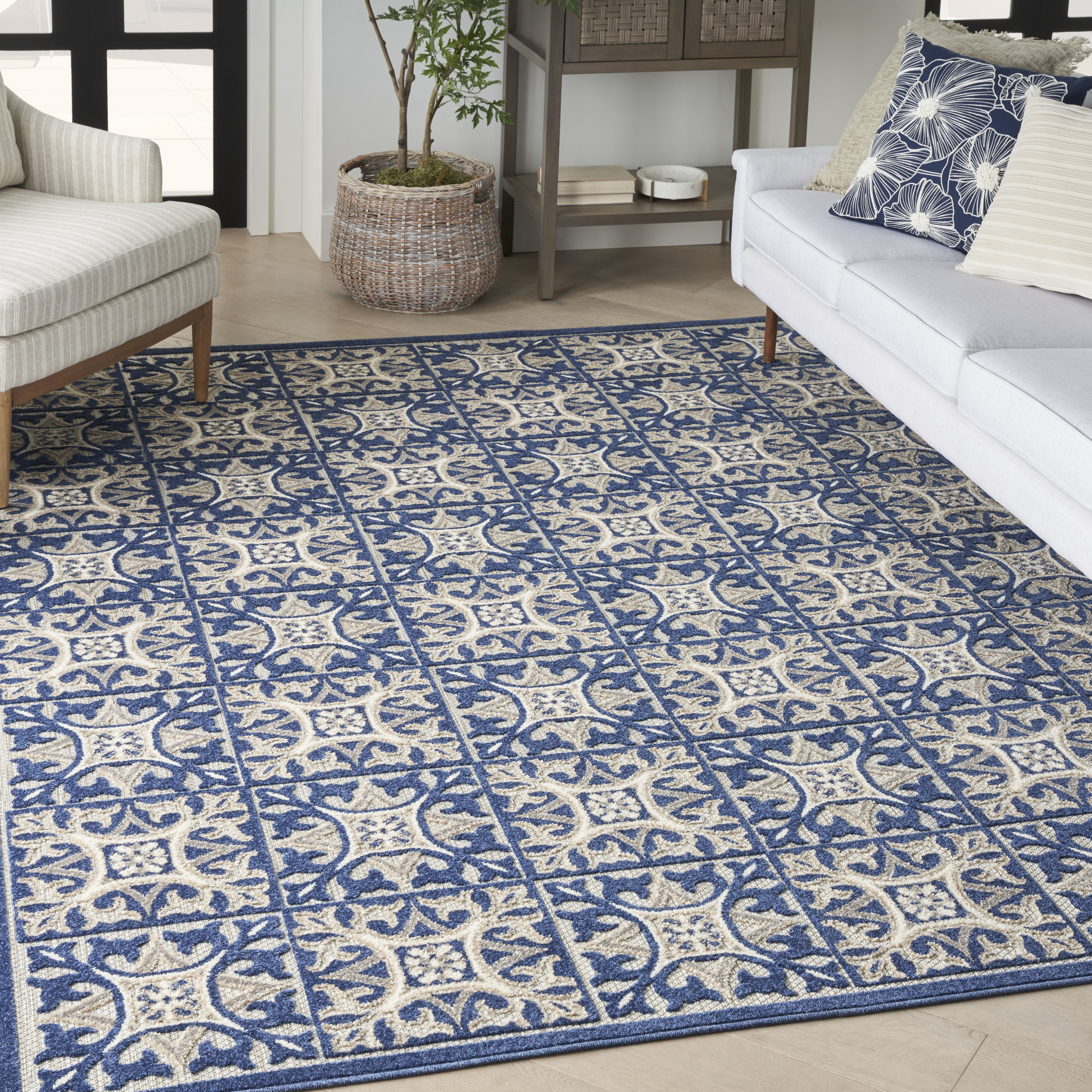 Nourison Aloha 7' x 10' Blue Contemporary Rug
