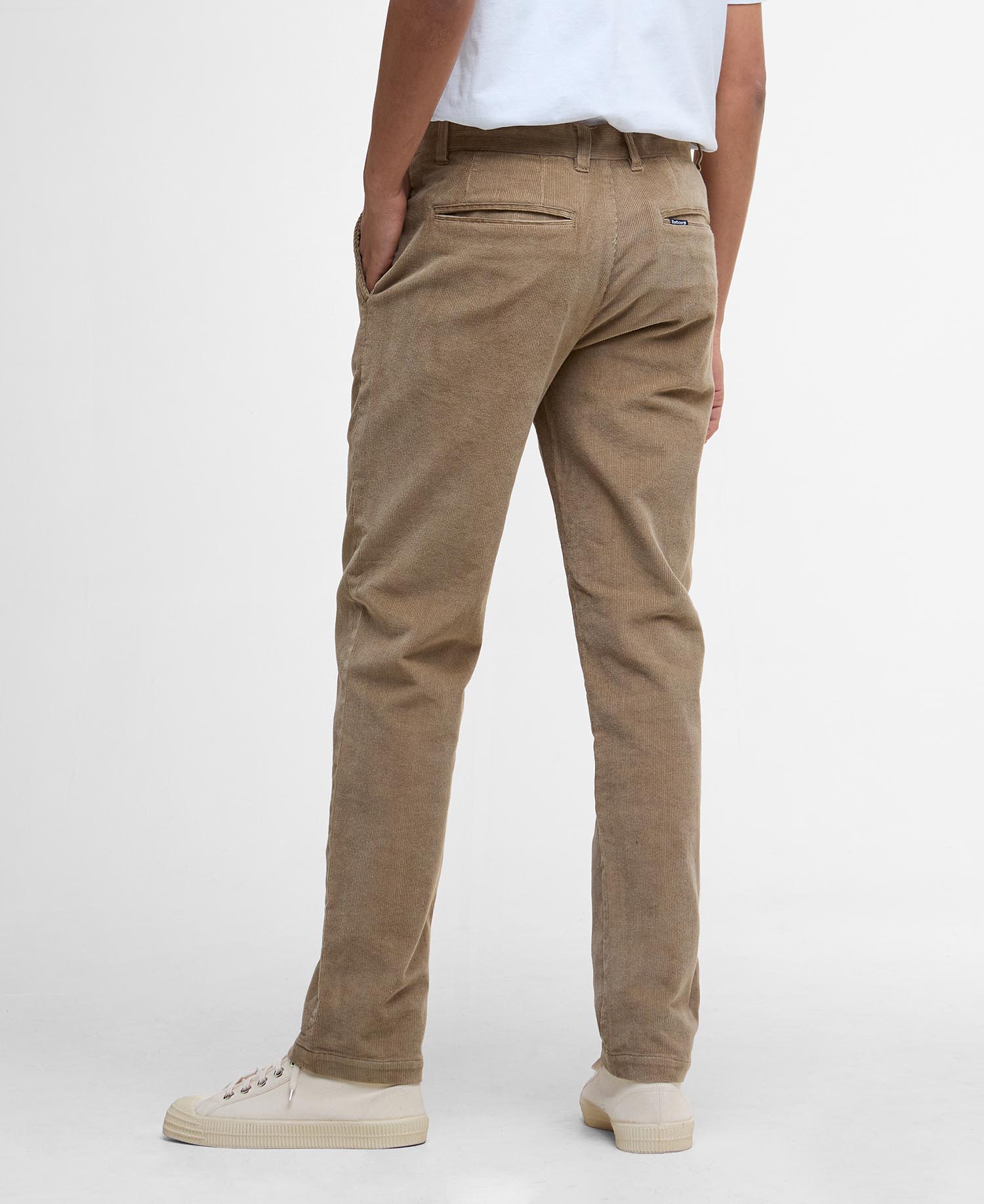Pantaloni in velluto stretch a coste sottili dalla vestibilità leggermente aderente image number 2