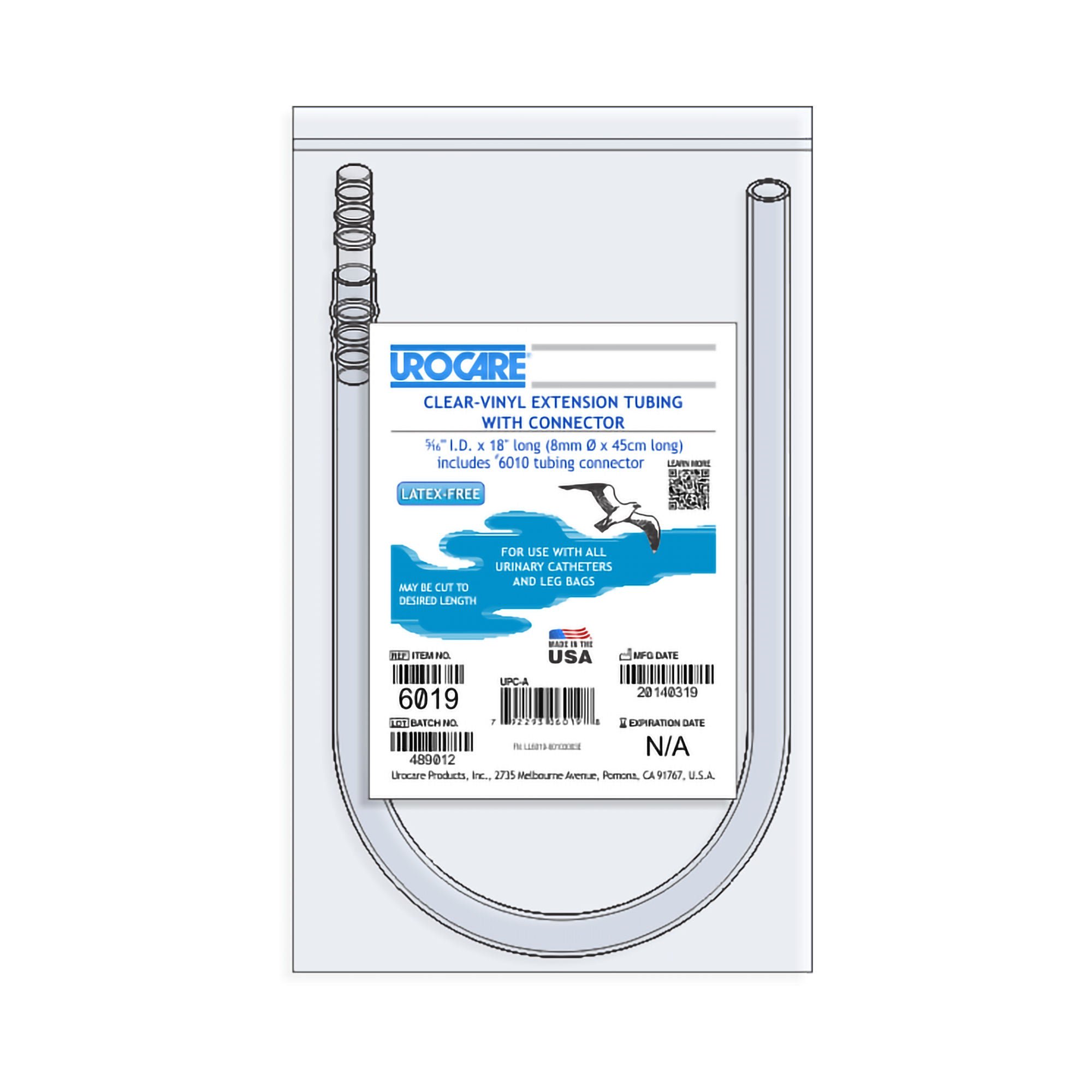 Urocare® Extension Tube, Clear Vinyl