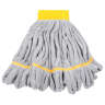 Unger, SmartColor, Microfiber Looped-End Wet Mop Head with 6" Headband, 20 oz, Yellow