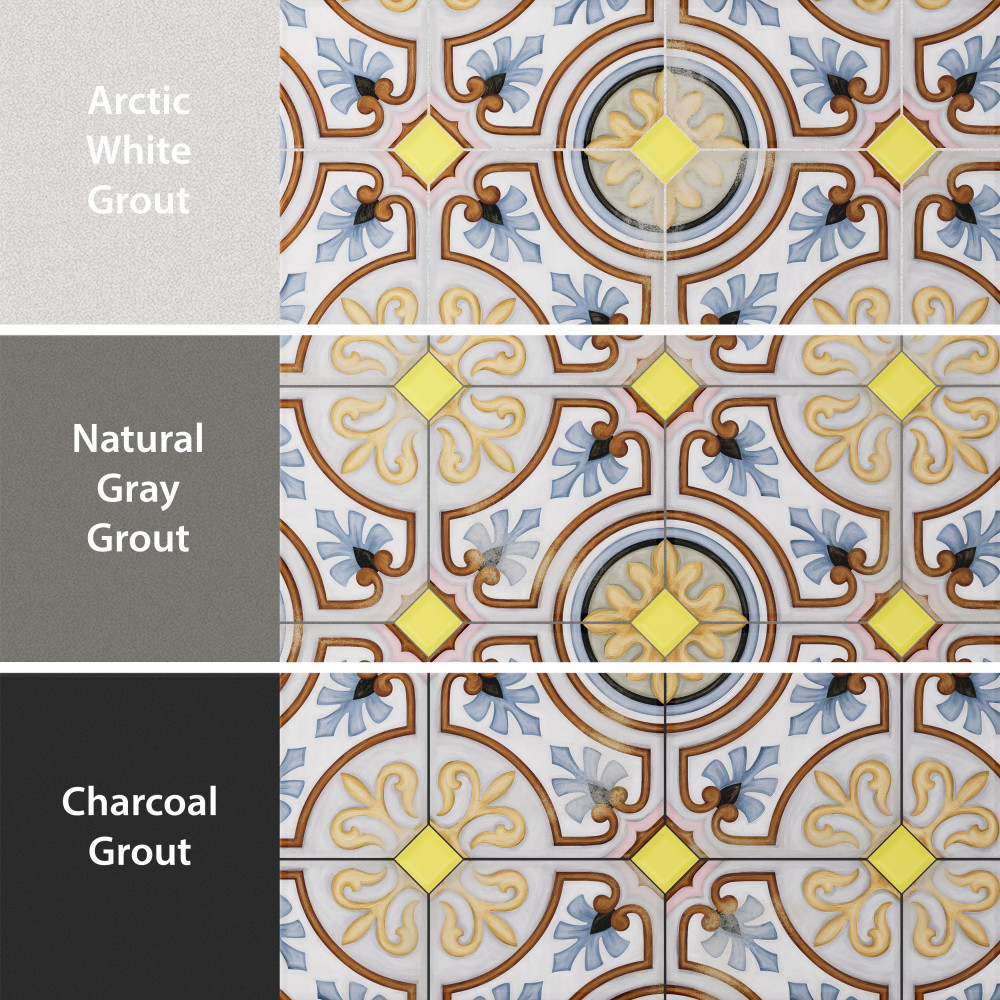 Vaudeville Octagon Deco Diglas with Taco Lima 7-7/8 in. x 7-7/8 in. Porcelain Floor and Wall Tile