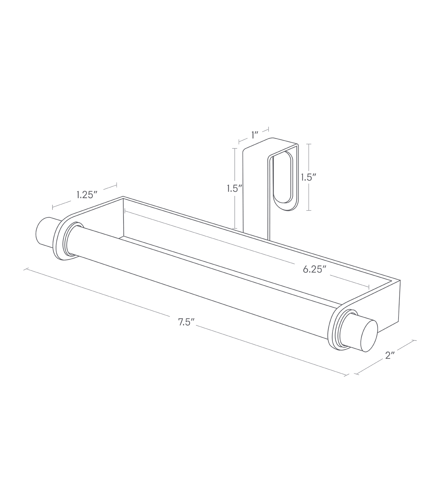 Image dimensionnelle du porte-serviettes à vaisselle pour porte d