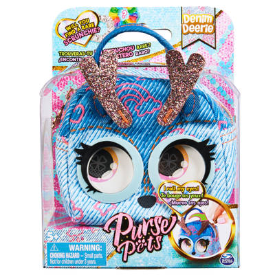 Purse Pets Micros, Denim Deerie Stylish Small Purse with Eye Roll Feature, Kids Toys for Girls Aged 5 and up