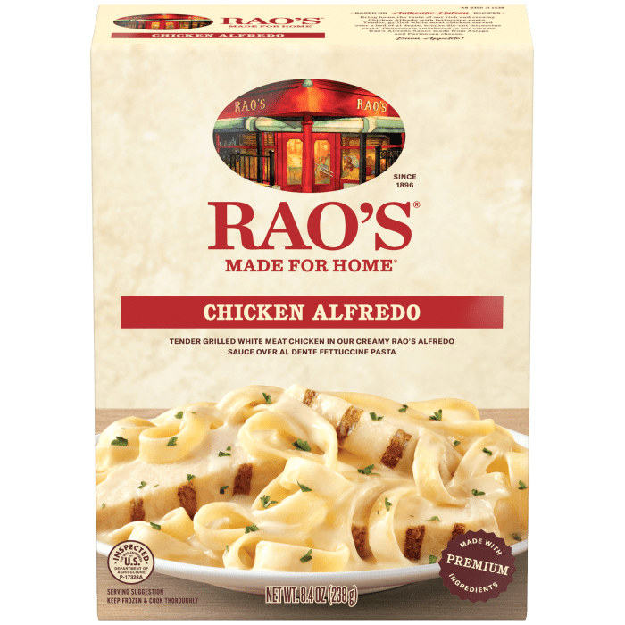 Chicken Alfredo Frozen Meal, 8.4 oz - Back Image