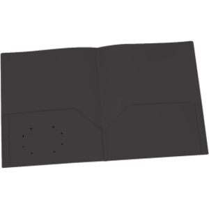 Poly Two Pocket Portfolio, Black, Pack of 25