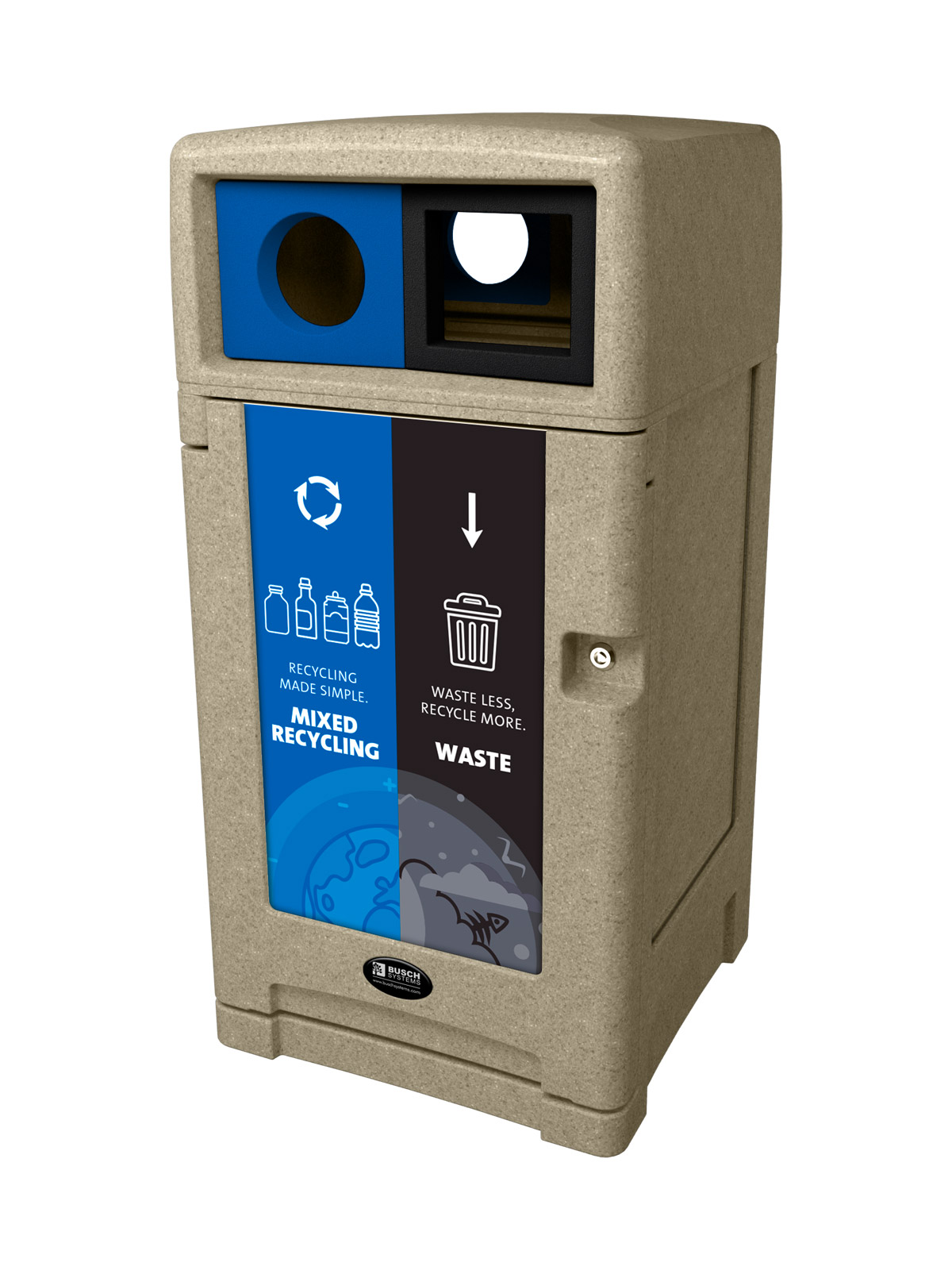 EXPRESSION – Double – Kit – Mixed Recycling-Waste – Circle-Full – Sandstone