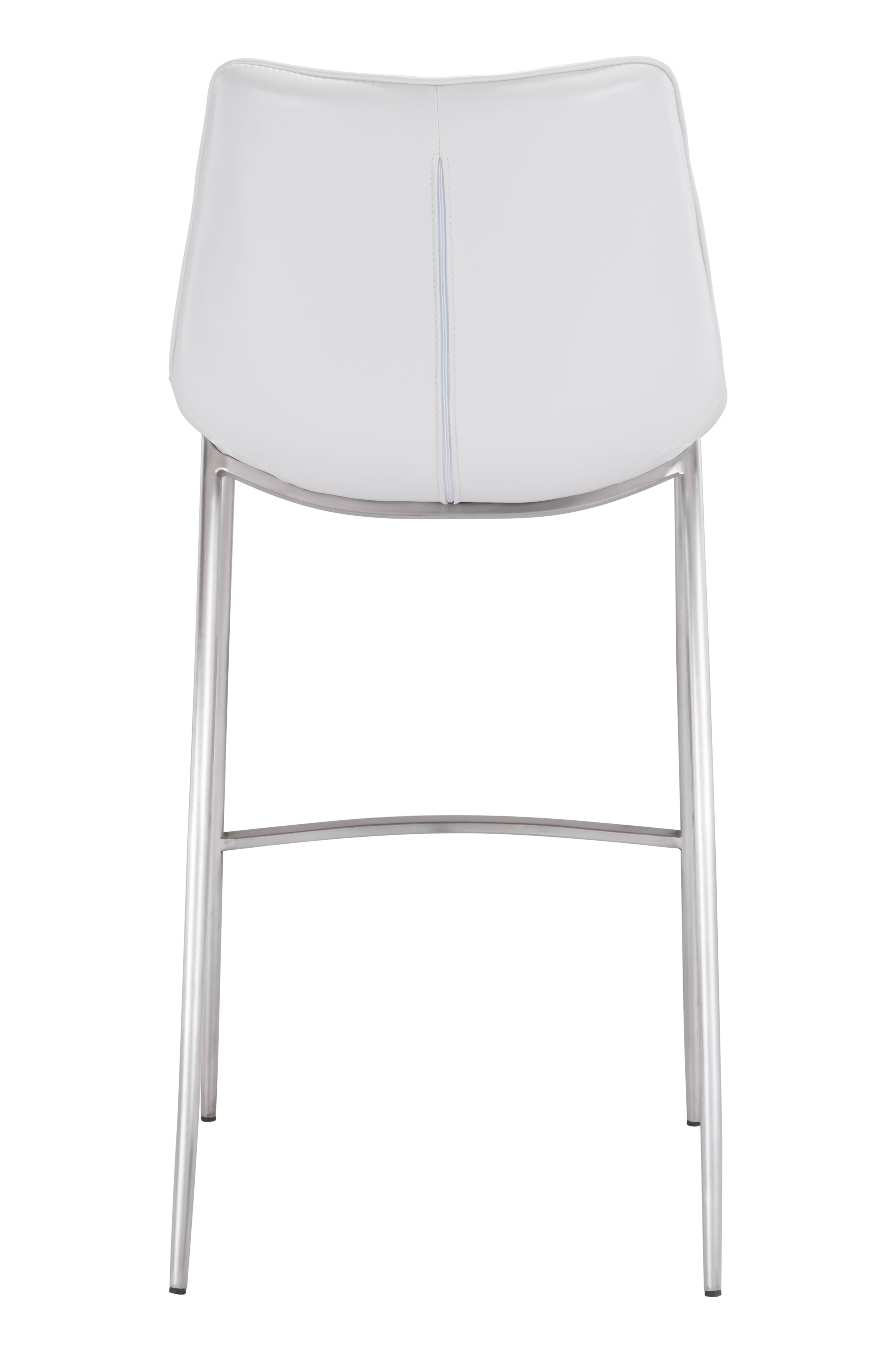 Magnus Barstool (Set of 2) White & Silver product image
