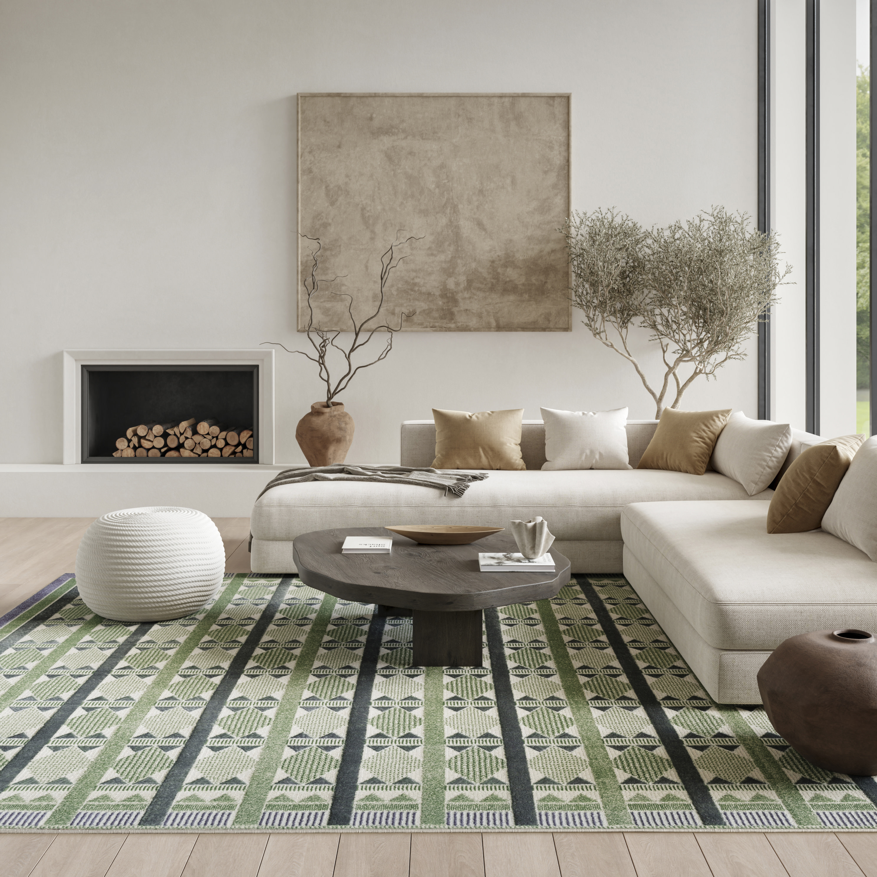 Nourison Nordic 8' x 10' Green Blue Modern Indoor Rug