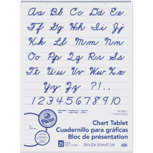 Chart Tablet, Cursive Cover, 1" Ruled, 24" x 32", 25 Sheets