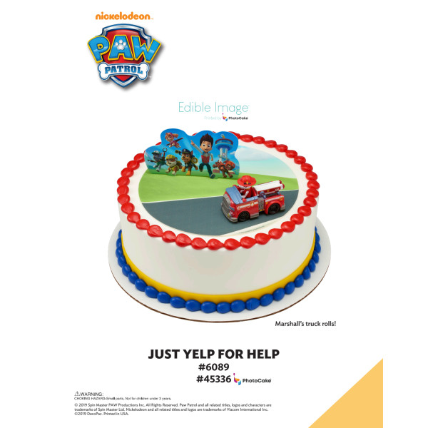 PAW Patrol Just Yelp for Help The Magic of Cakes® PhotoCake® Enhanced Round Background Page
