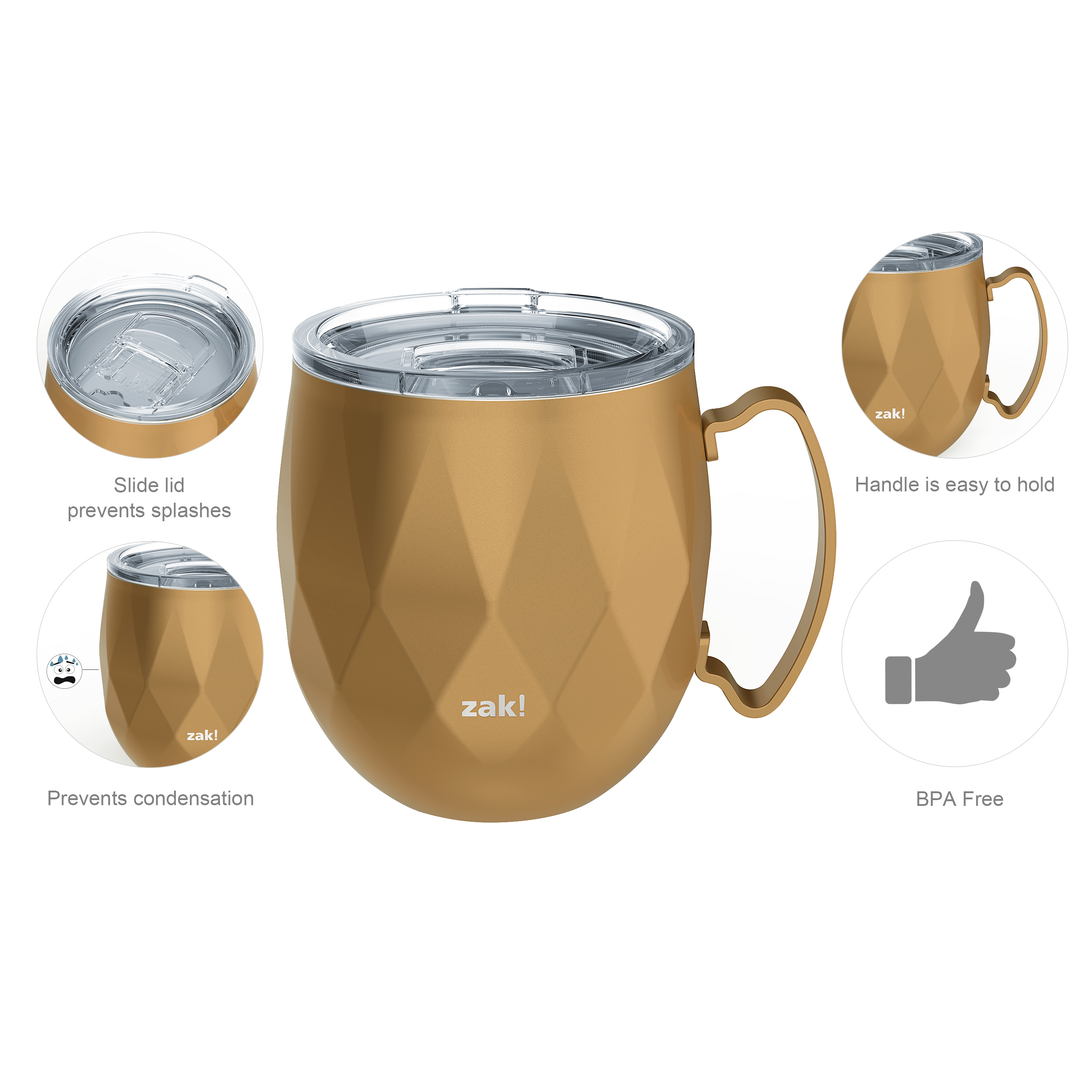 Fractal 19 ounce Mule Mug, Copper slideshow image 6