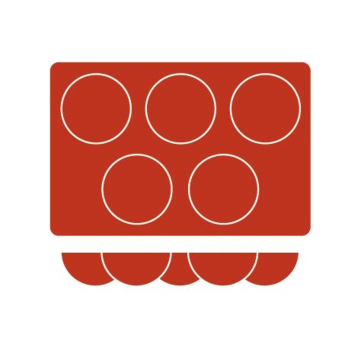 Moule en silicone GN 1/3 en forme de demi-boule de 8 cm