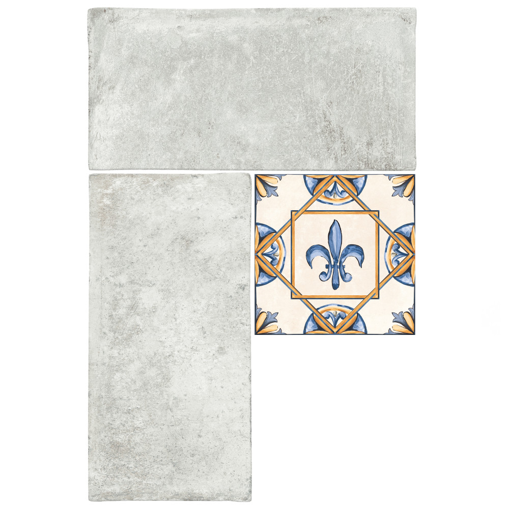 Toscana Spirale Pienza with Giotto Deco 15-7/8 in. x 23-3/4 in. Porcelain Floor and Wall Tile