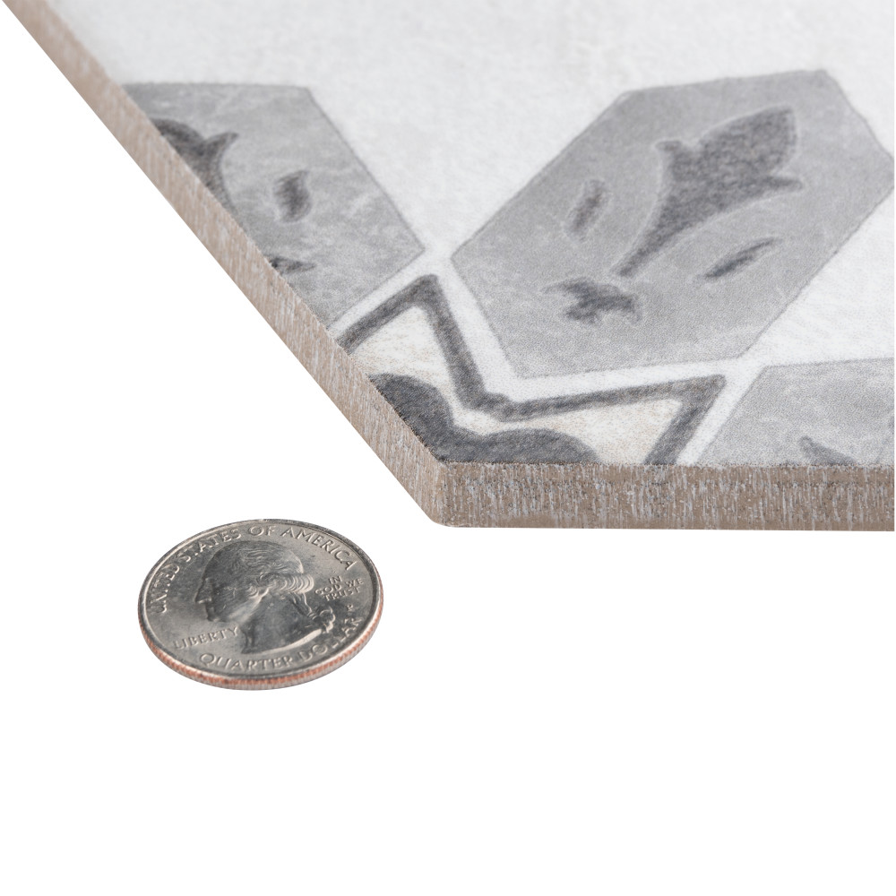 Mazzo Hex Deco Garden 8-1/2 in. x 9-3/4 in. Porcelain Floor and Wall Tile