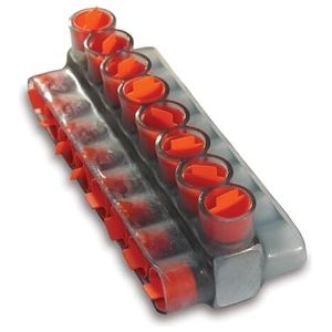 Double-Sided Insulated Multi-Cable Connector Block, 8 Outlet, 10 AWG to 350 kcmil