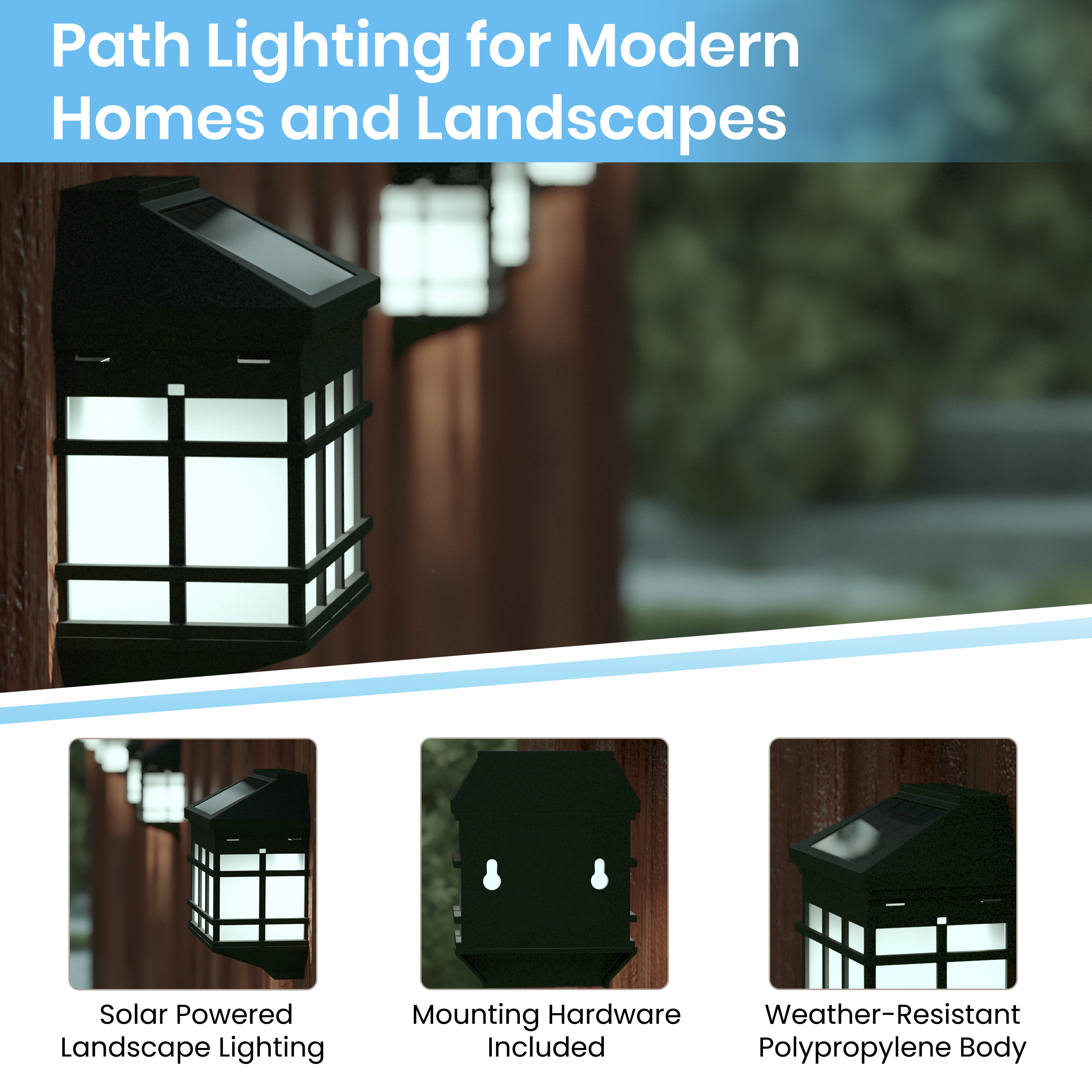 Caan Set of 6 Brown Solar Deck and Fence Lights, Decorative Outdoor Solar Pow... - Picture 4 of 22