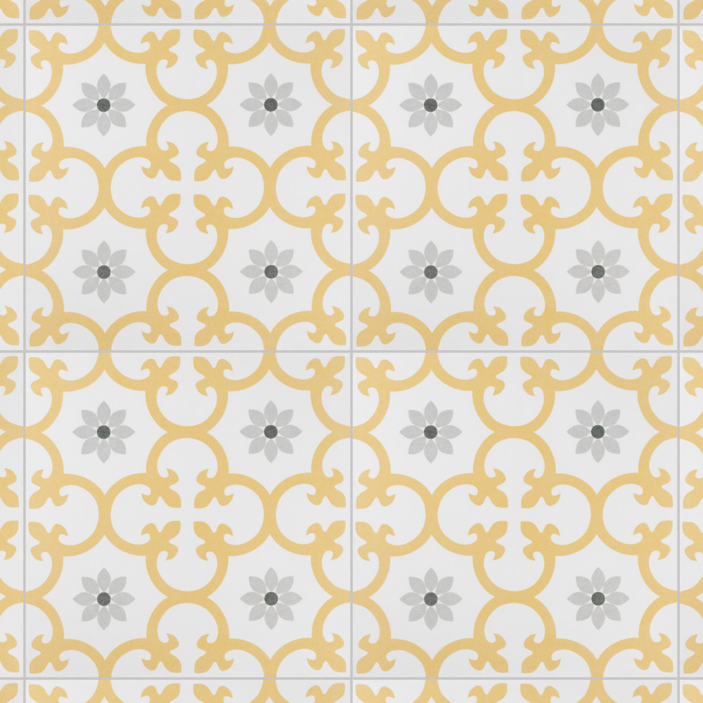 Daria Dandelion 9-3/4 in. x 9-3/4 in. Porcelain Floor and Wall Tile