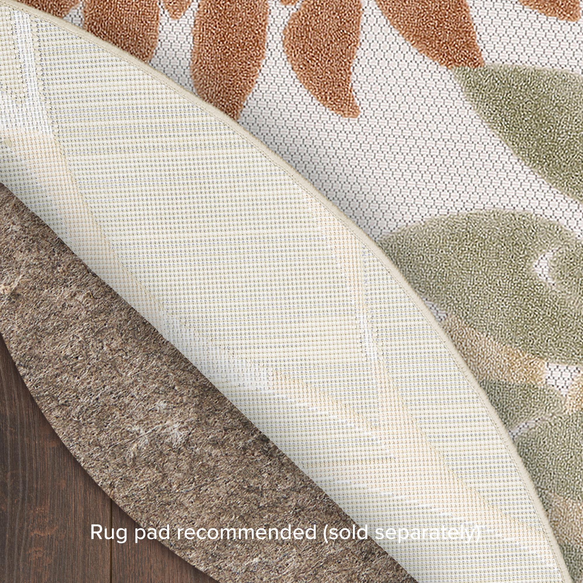 Nourison Aloha 7'10" x Round Ivory Multicolor Outdoor Rug