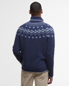 Hewton Fair Isle Roll Neck Jumper Navy