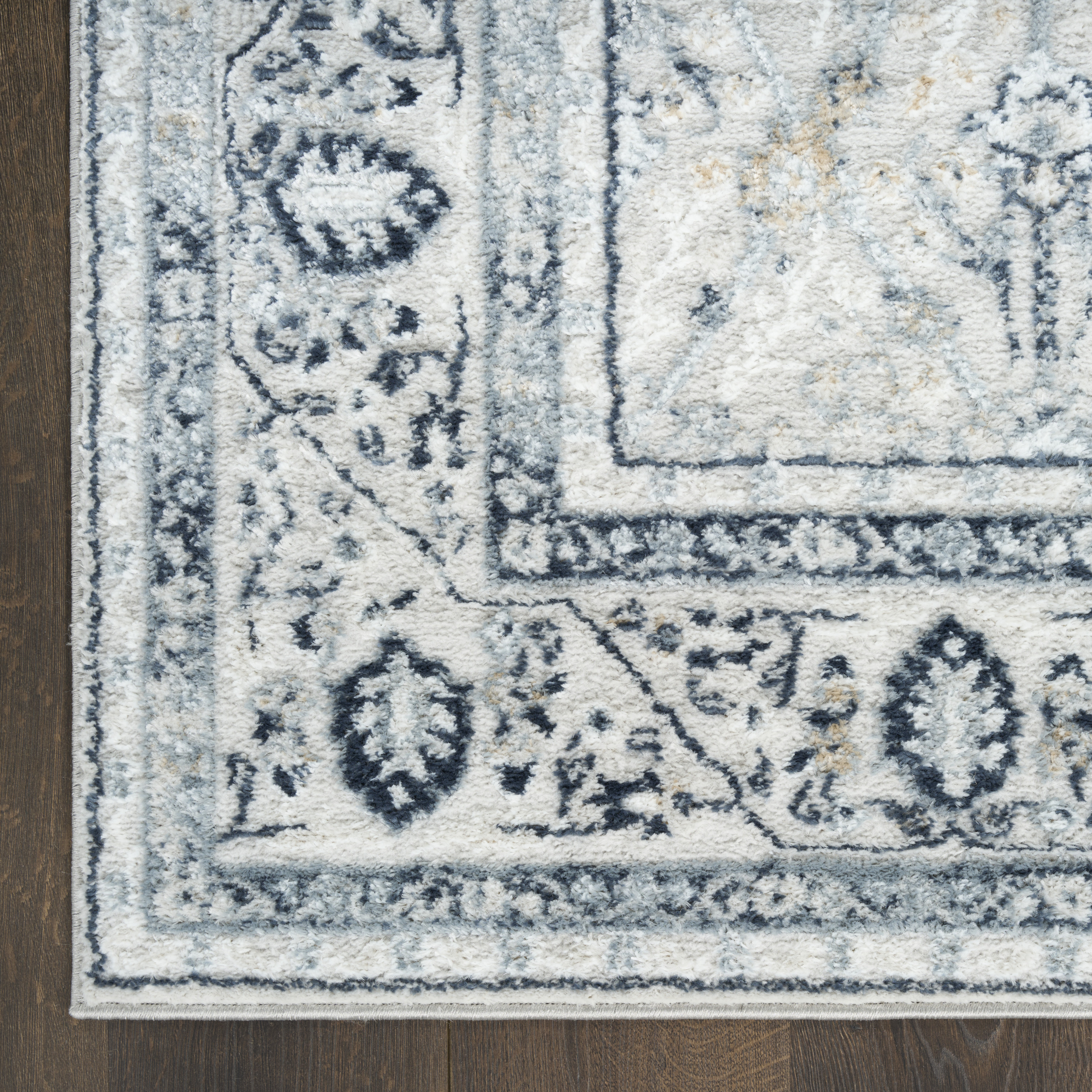 Nourison Dekor 7'10" x 9'10" Grey Navy Vintage Indoor Rug
