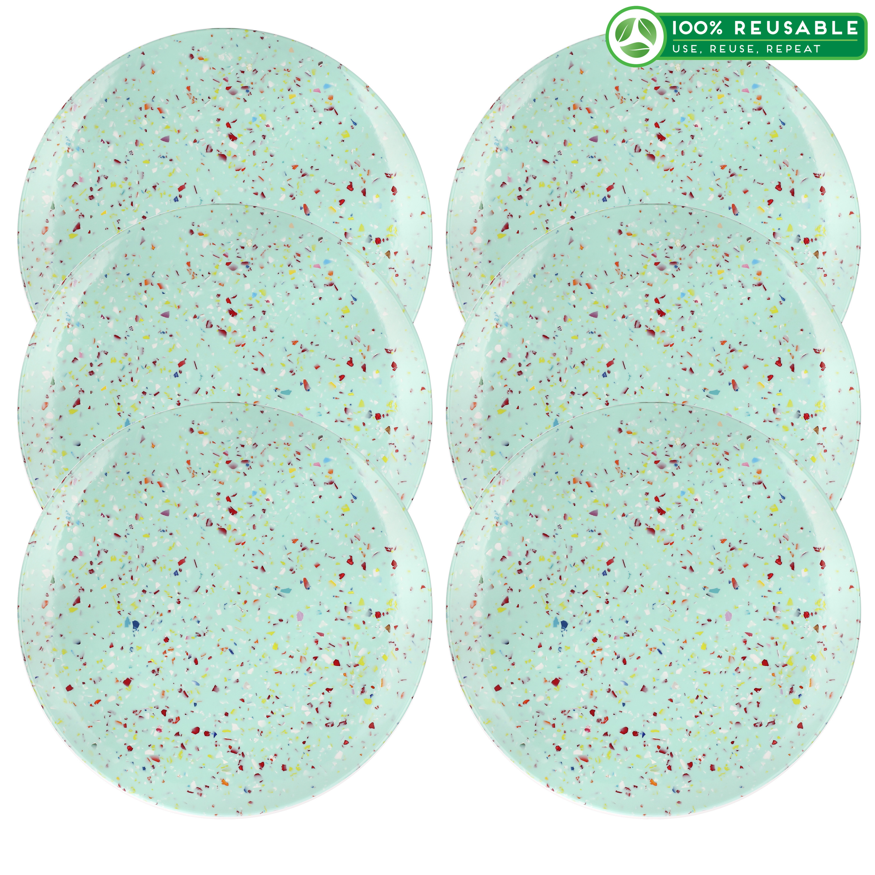 Confetti Salad Plate, Mint, 6-piece set slideshow image 1 Confetti Salad Plate, Mint, 6-piece set slideshow image 1
