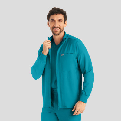 Landau Forward Men&#8216;s 3-Pocket Scrub Jacket-Landau