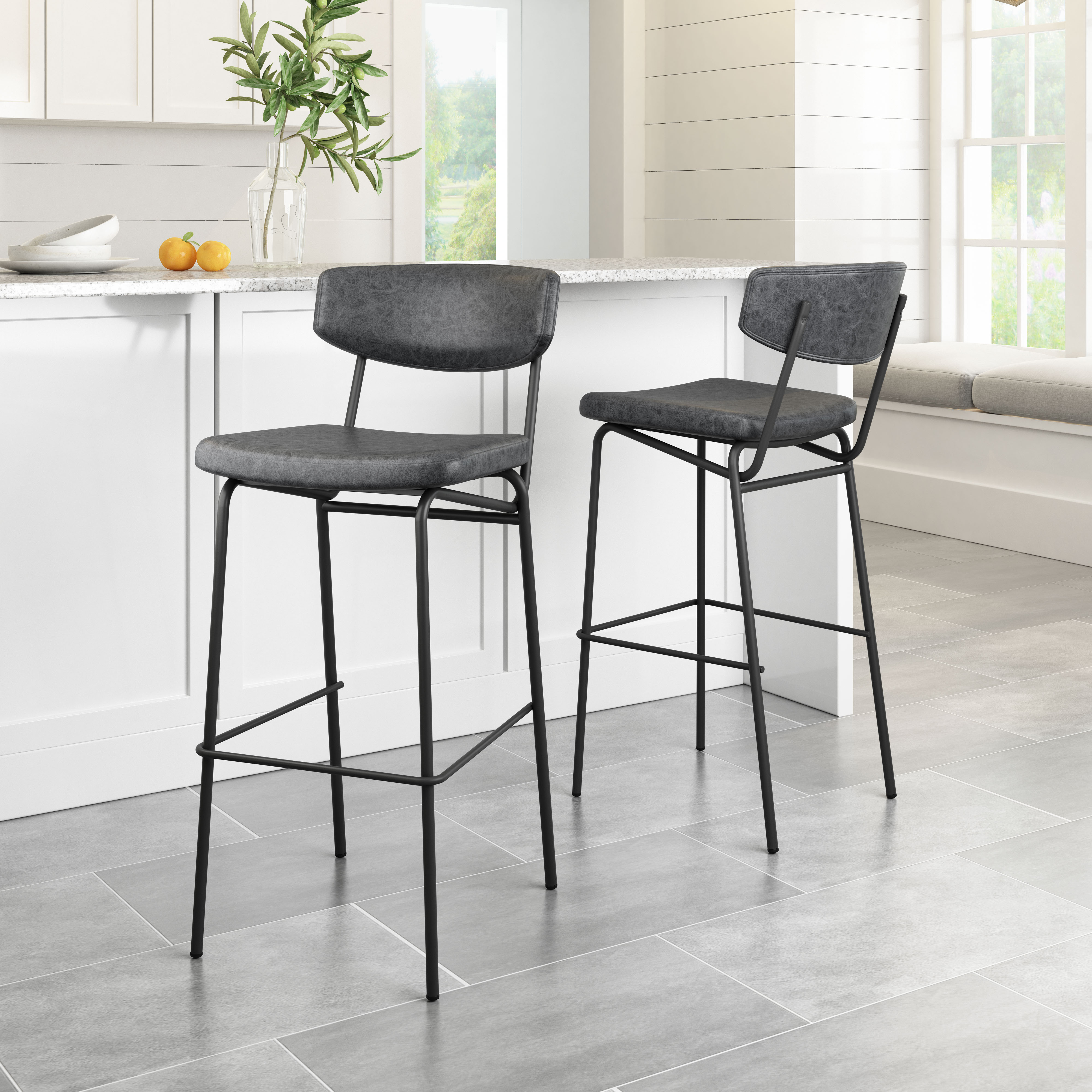 Charon Barstool (Set of 2) Vintage Black product image