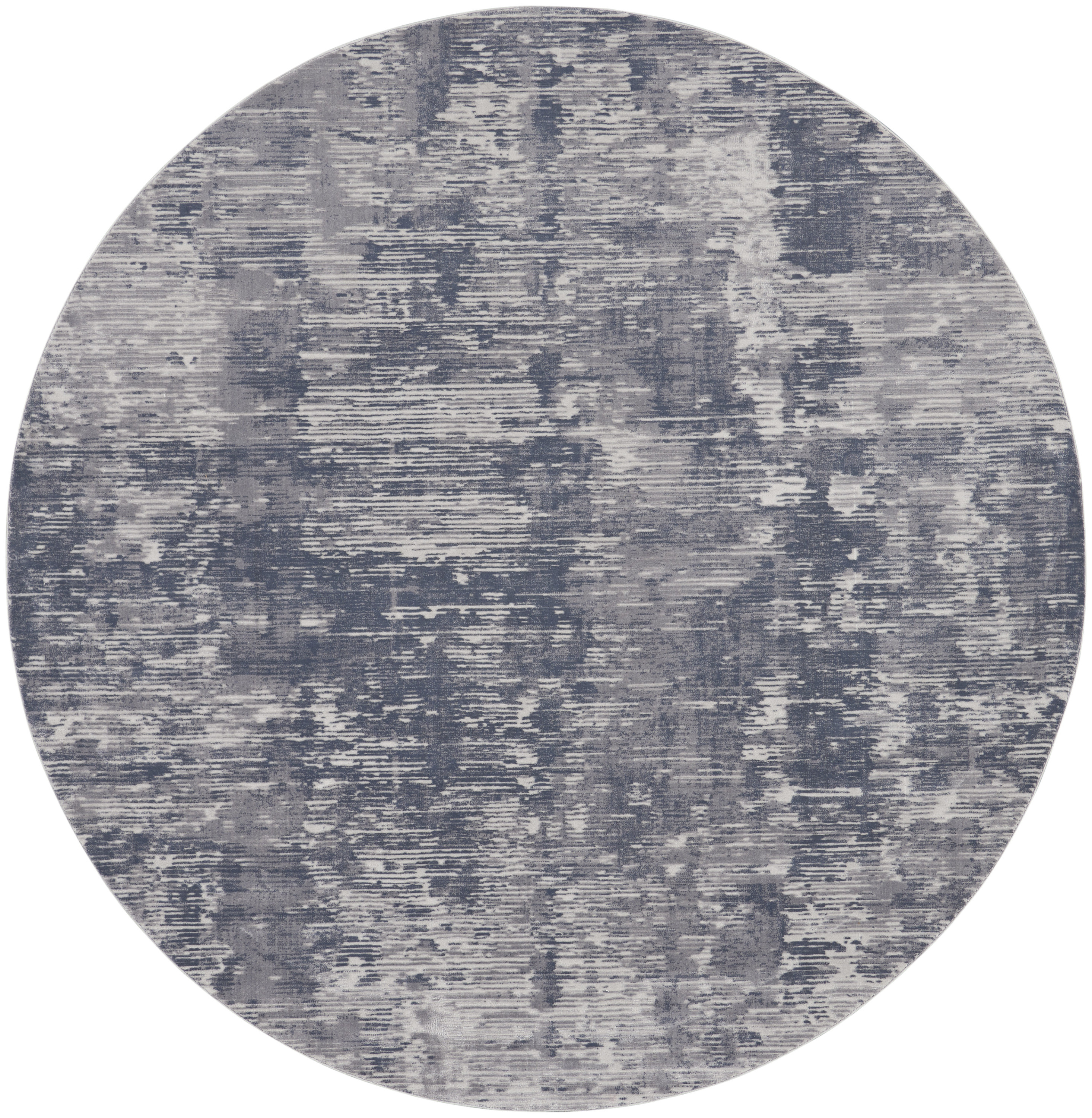 Nourison Rustic Textures 5'3" x Round Grey Modern Indoor Rug