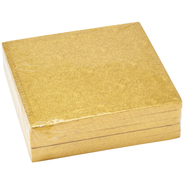 8" Square Gold Foil Cake Board