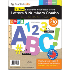 Bulletin Board Letters & Numbers, Happy Colors, 1.5in & 3in, 710 Pieces
