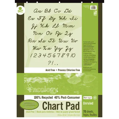 Ecology  Recycled Chart Pad, Unruled Cover, unruled 24