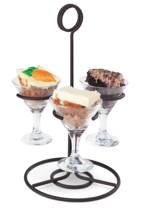 Three-compartment round wire flight caddy in black