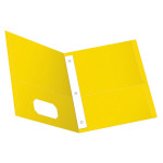 Oxford&reg; Twin Pocket Folders with Fasteners, Letter Size, Yellow, Box of 25 ESS57709