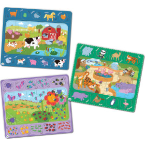 Wiggle Brain&reg; Tray Puzzles: Animals at Play